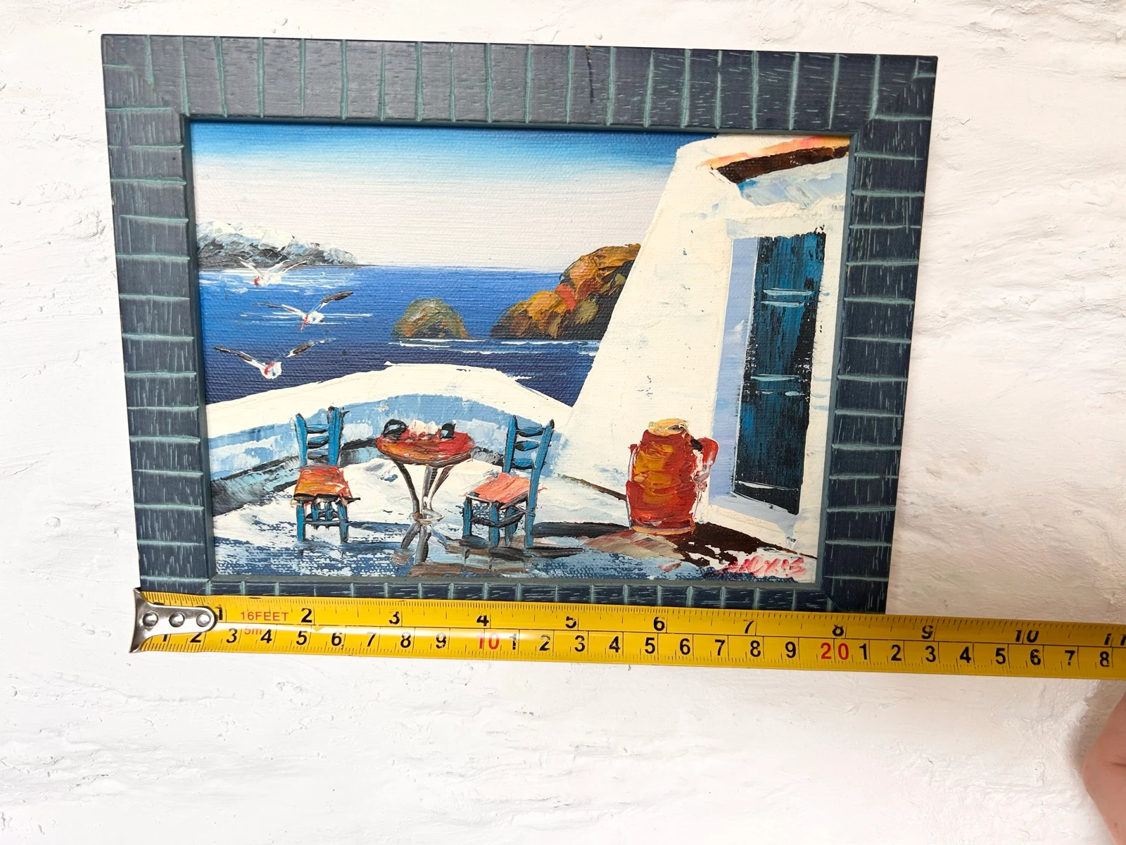 Small oil painting on canvas Greek landscape signed Alexis - 21.5 x 16 cm – photo 8
